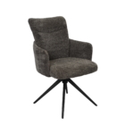 Scaun Erni Dark Grey Descoperiți scaunul Erni – o alegere elegantă și confortabilă pentru birou sau living. Cu cadru metalic și tapițerie din stofă durabilă, oferă susținere optimă și confort. Mecanismul rotativ la 360 de grade și funcția de revenire automată asigură un confort sporit și practicitate. Ideal pentru orice tip de activitate!