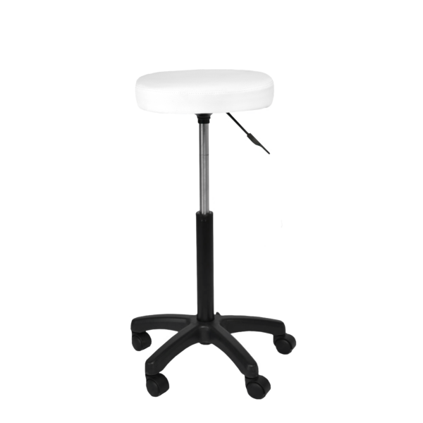 Scaun STOOL-R White Hight (67-81cm) Descoperă Scaunul STOOL-R Black Hight (67-81cm), un taburet modern, cu cadru din oțel și șezut din eco piele. Ideal pentru birou sau bucătărie, oferă confort și mobilitate, fiind ajustabil pe înălțime. Alege eleganța și funcționalitatea în fiecare zi!