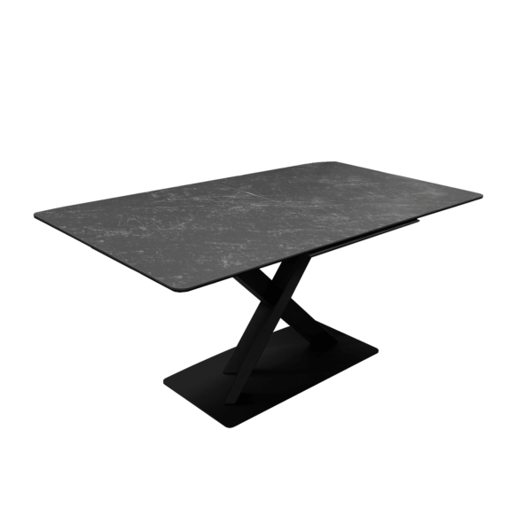 Masa Extensibilă Aiza Black 160/220*85 Descoperiți masa extensibilă Mila, o piesă elegantă și funcțională, perfectă pentru orice interior modern. Cu un blat din ceramică de 6 mm și suport din sticlă securizată, aceasta oferă o combinație de stil și durabilitate. Extensibilă de la 160 cm la 220 cm, masa se adaptează ușor la nevoile dumneavoastră, fiind ideală pentru evenimente sau mese în familie. Designul său sofisticat, cu cadru metalic vopsit electrostatic, completează orice decor.
