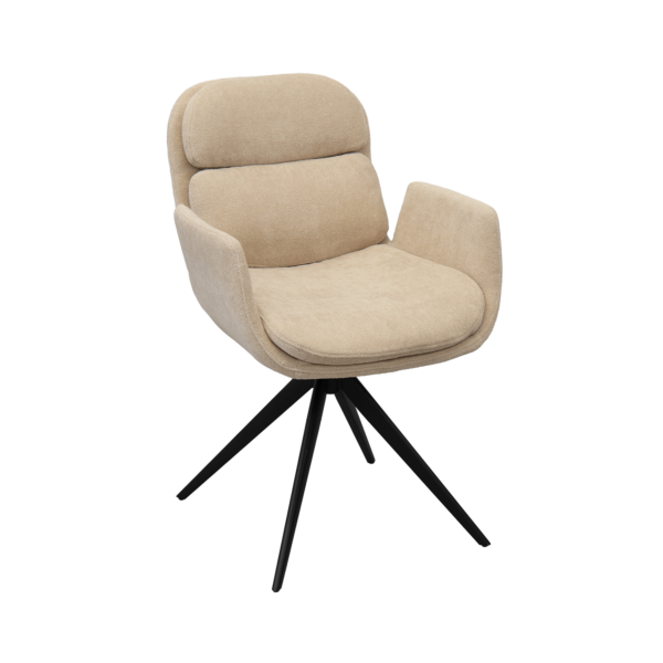 Scaun Aura Light Pink Descoperiți scaunul Aura – combinația ideală între design modern și confort. Cu șezut și spătar ergonomice, tapițate în stofă de calitate, și un cadru metalic durabil, acest scaun rotativ de 360° oferă un confort superior pentru orice spațiu de dining sau birou. Perfect pentru o ședere relaxantă!