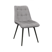 Capella Chair Velvet Light Grey HLR14 + Black Legs