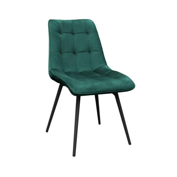 Capella Chair Velvet Dark Green HLR57 + Black Legs Discover the Capella chair in dark green velvet, perfect for your kitchen! With sturdy metal legs and an elegant design, this chair offers the comfort you desire. Available in other colors as well, transform your interior with this refined piece!