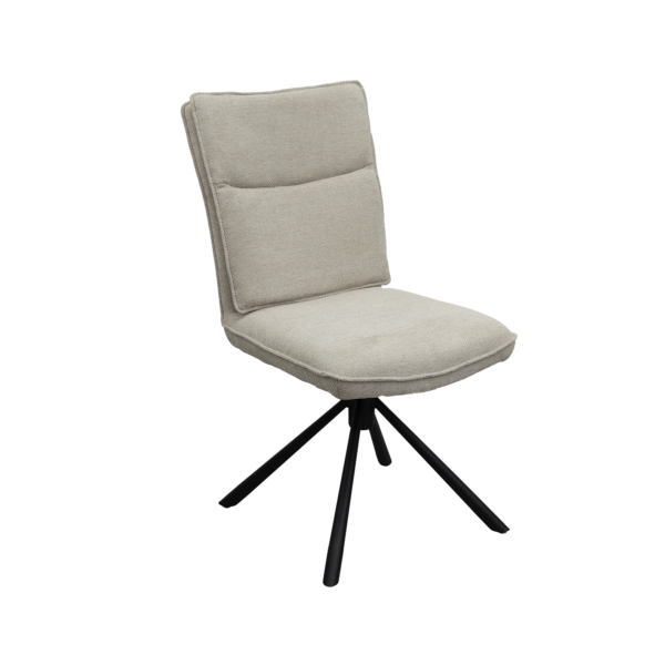 Talon Chair Light Brown Discover the Talon chair – a perfect blend of comfort and style. With a durable metal frame and a 360° swivel mechanism for easy use, this chair offers ergonomic support thanks to its upholstered backrest and seat. Ideal for any modern space.