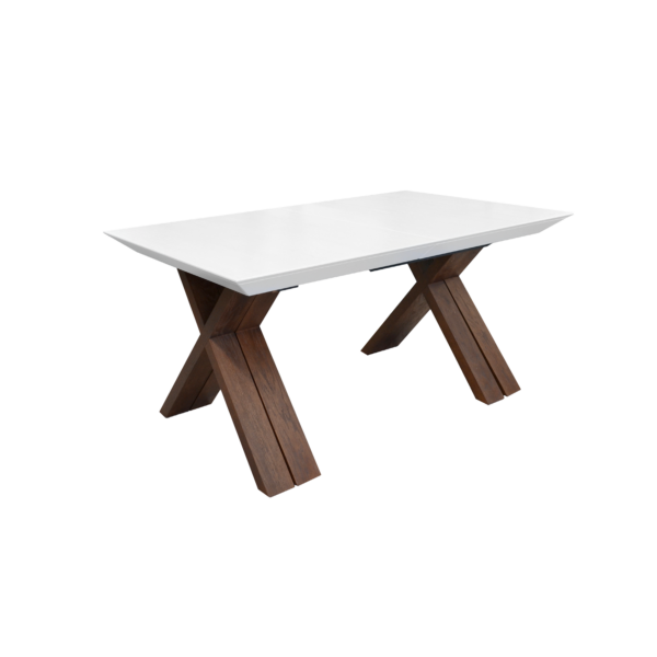 Masă Extensibilă Madrid White Top+Italian Legs Descoperă masa extensibilă Madrid, perfectă pentru orice bucătărie sau cameră de zi. Fabricată din MDF furniruit din stejar natural, se extinde de la 160 cm la 360 cm, oferind spațiu generos pentru întâlniri și mese de familie. Eleganță și funcționalitate într-un singur produs!