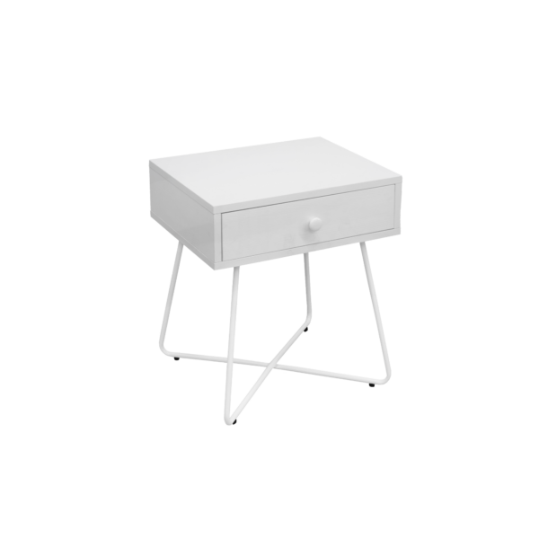 Noptieră Lola White+White Legs Descoperă noptiera Lola, perfectă pentru dormitorul tău! Fabricată din MDF melaminat rezistent, cu sertar încăpător și picioare din metal, oferă stil și funcționalitate. Ideală pentru un decor elegant și ergonomic.
