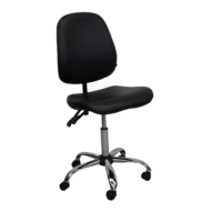 Fotoliu Laborant GTS Black Descoperă fotoliul de birou Medico GTS V-4, cu tapițerie din eco piele, mecanism FreeLock pentru reglaj flexibil al spătarului și bază stabilă din crom și plastic, ideal pentru confortul zilnic la birou.