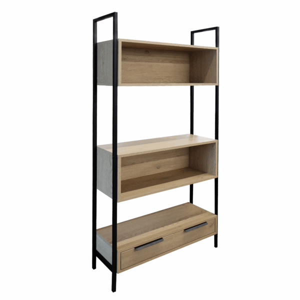 Raft Torro 3 nivele cu sertar Raftul Torro, produs de către Decoprim, are cadru metalic vopsit electrostatic și blat din PAL melaminat de 18 mm, ideal pentru birou sau depozitare.
