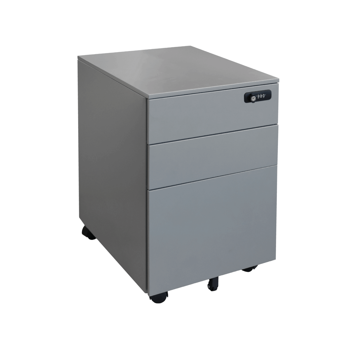 Rollbox Lima Grey Descoperiți Rollbox Grey (7032) – soluția practică și elegantă pentru birou. Cu 3 sertare spațioase, inclusiv unul cu închidere cu cod numeric pentru securitate, și cadru metalic rezistent, acest rollbox oferă organizare eficientă. Mobilitatea este garantată de roțile duble, iar designul modern în alb se integrează perfect în orice spațiu de lucru.